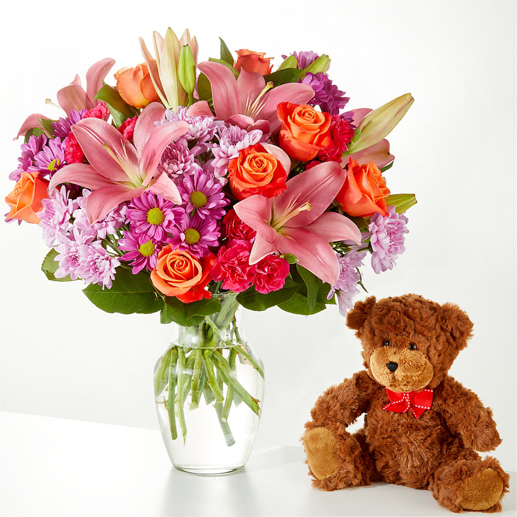 One and Only Bouquet and Bear Bundle – Olas Flower, Bothell WA