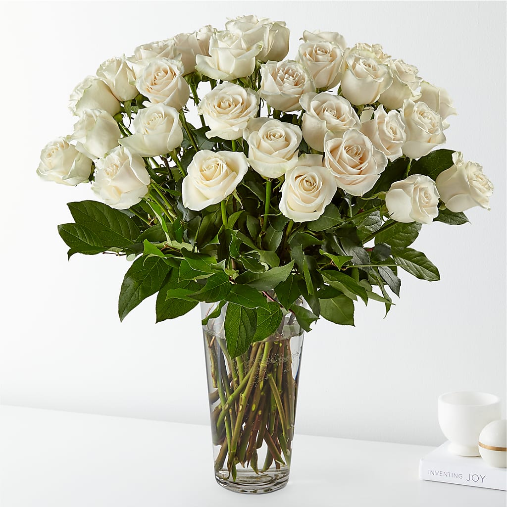 Long Stem White Rose Bouquet – Olas Flower, Bothell WA