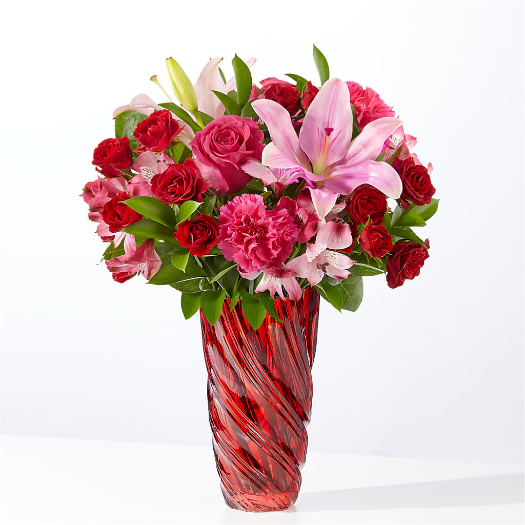 In Love Bouquet with Luxe Swirl Vase – Olas Flower, Bothell WA
