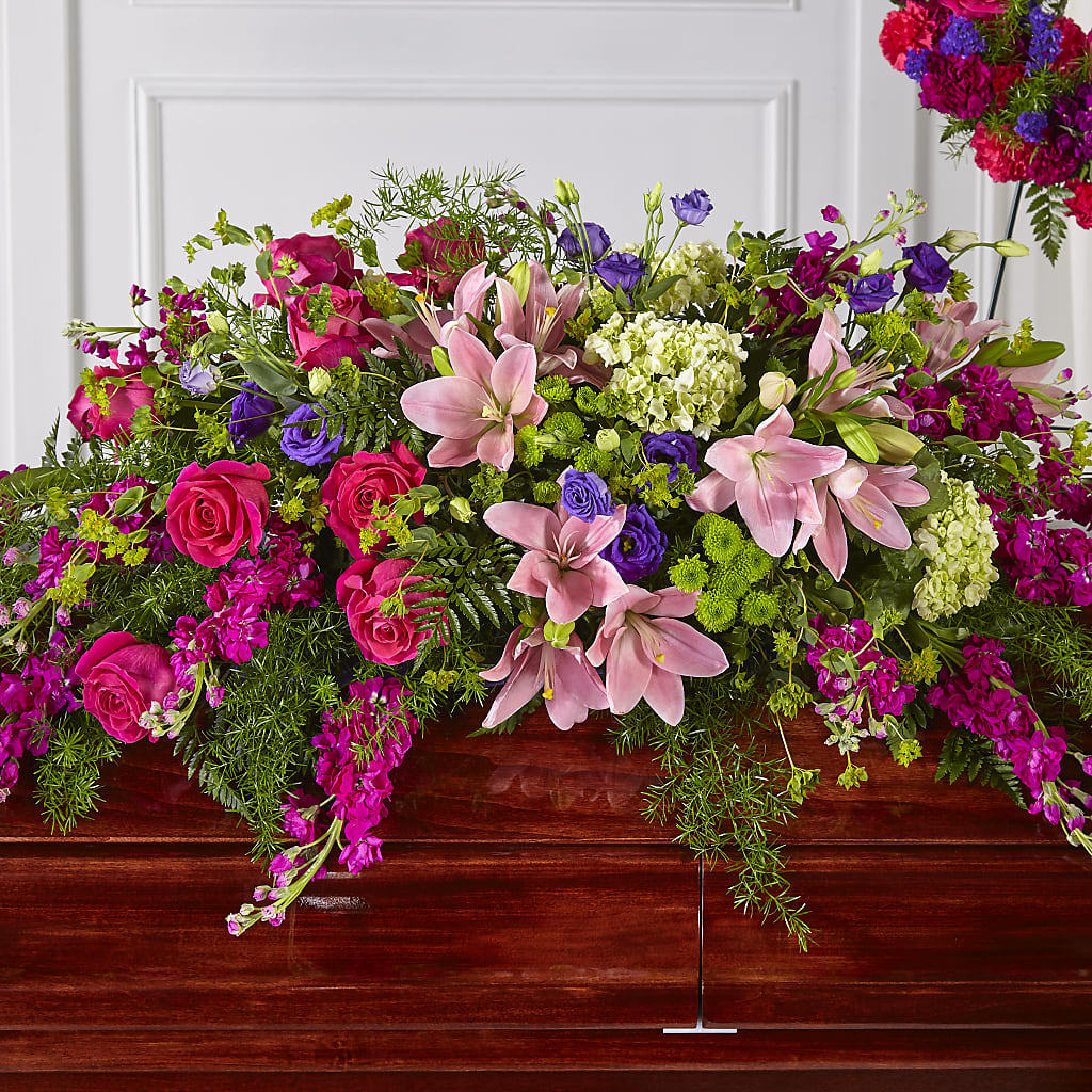 Radiant Tribute Casket Spray – Olas Flower, Bothell WA