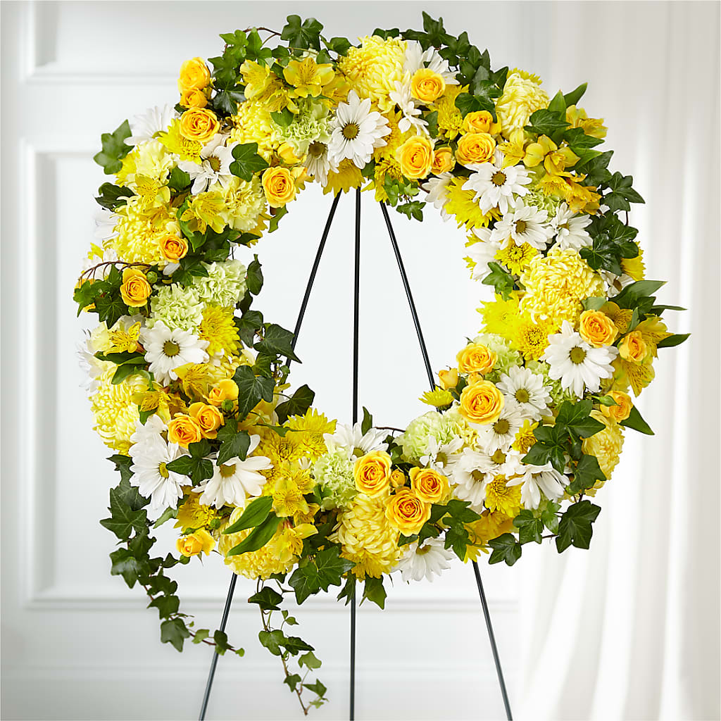 Golden Remembrance Wreath – Olas Flower, Bothell WA