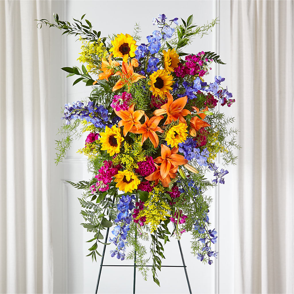 Sunlit Memories Standing Spray (Standard) – Olas Flower, Bothell WA