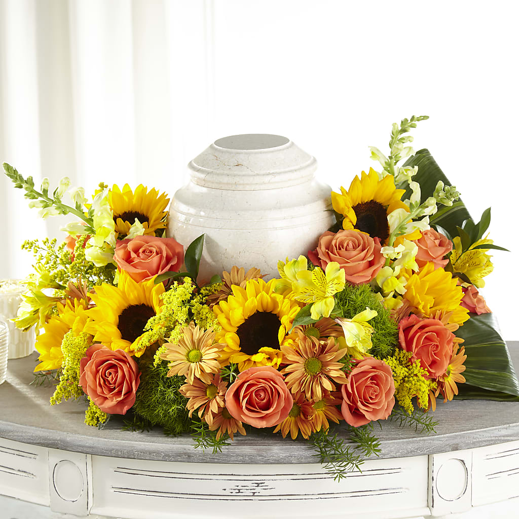 Faithful Sunflower Cremation Adornment – Olas Flower, Bothell WA