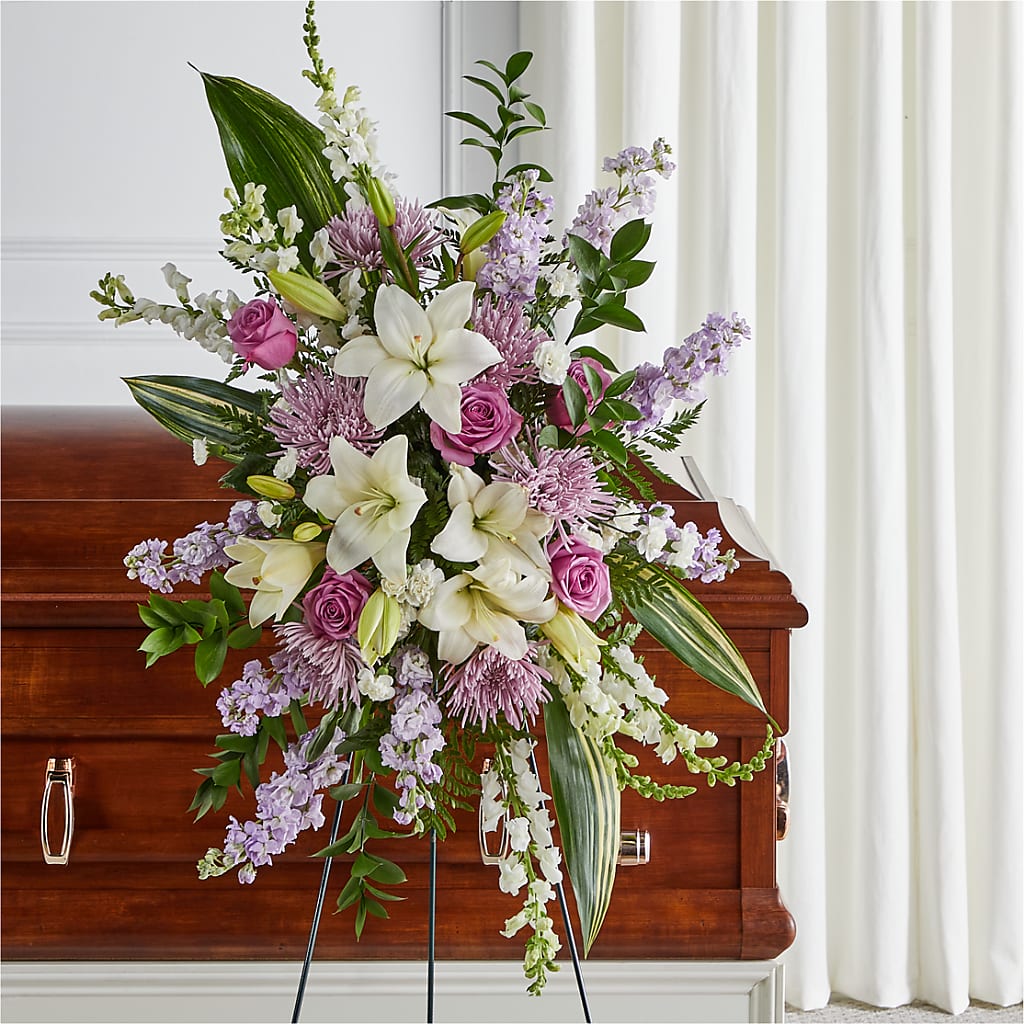 Grateful Hearts Standing Spray – Olas Flower, Bothell WA