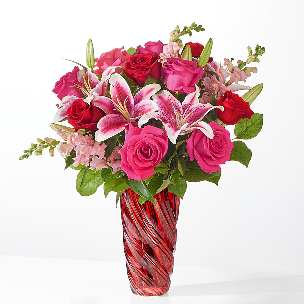 Always You Bouquet with Luxe Swirl Vase – Olas Flower, Bothell WA