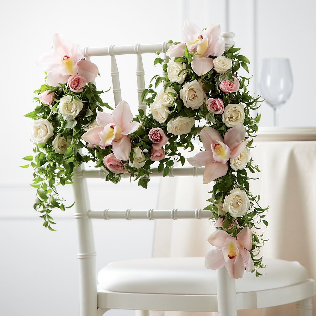 Orchid Rose Chair Décor – Olas Flower, Bothell WA