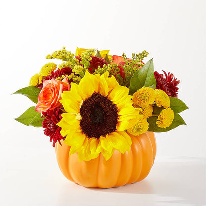 Golden Gourd Pumpkin Bouquet –  Olas Flower, Bothell WA