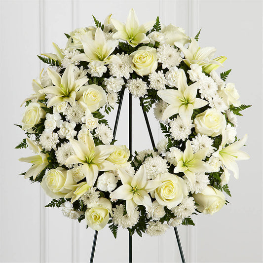 Treasured Tribute Wreath –  Olas Flower, Bothell WA
