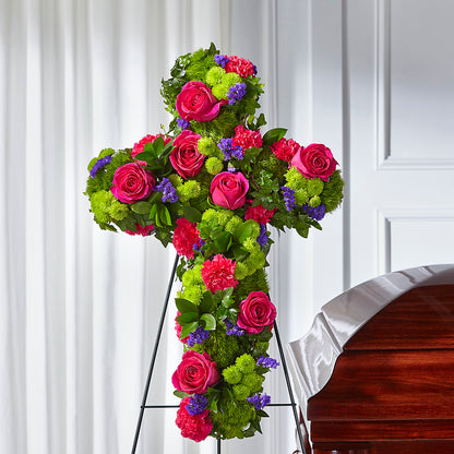 Tribute Rose Floral Cross –  Olas Flower, Bothell WA