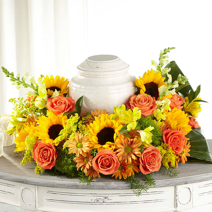 Faithful Sunflower Cremation Adornment –  Olas Flower, Bothell WA
