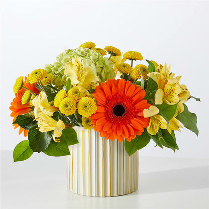 Autumn Sunshine Bouquet with Ivory Vase –  Olas Flower, Bothell WA