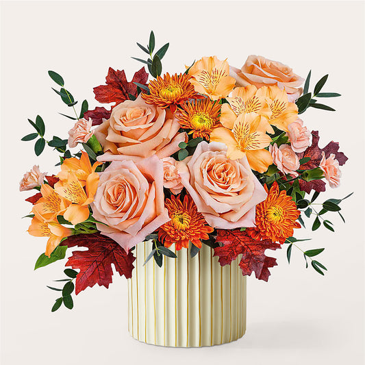 Spiced Latte Bouquet with Ivory Vase –  Olas Flower, Bothell WA