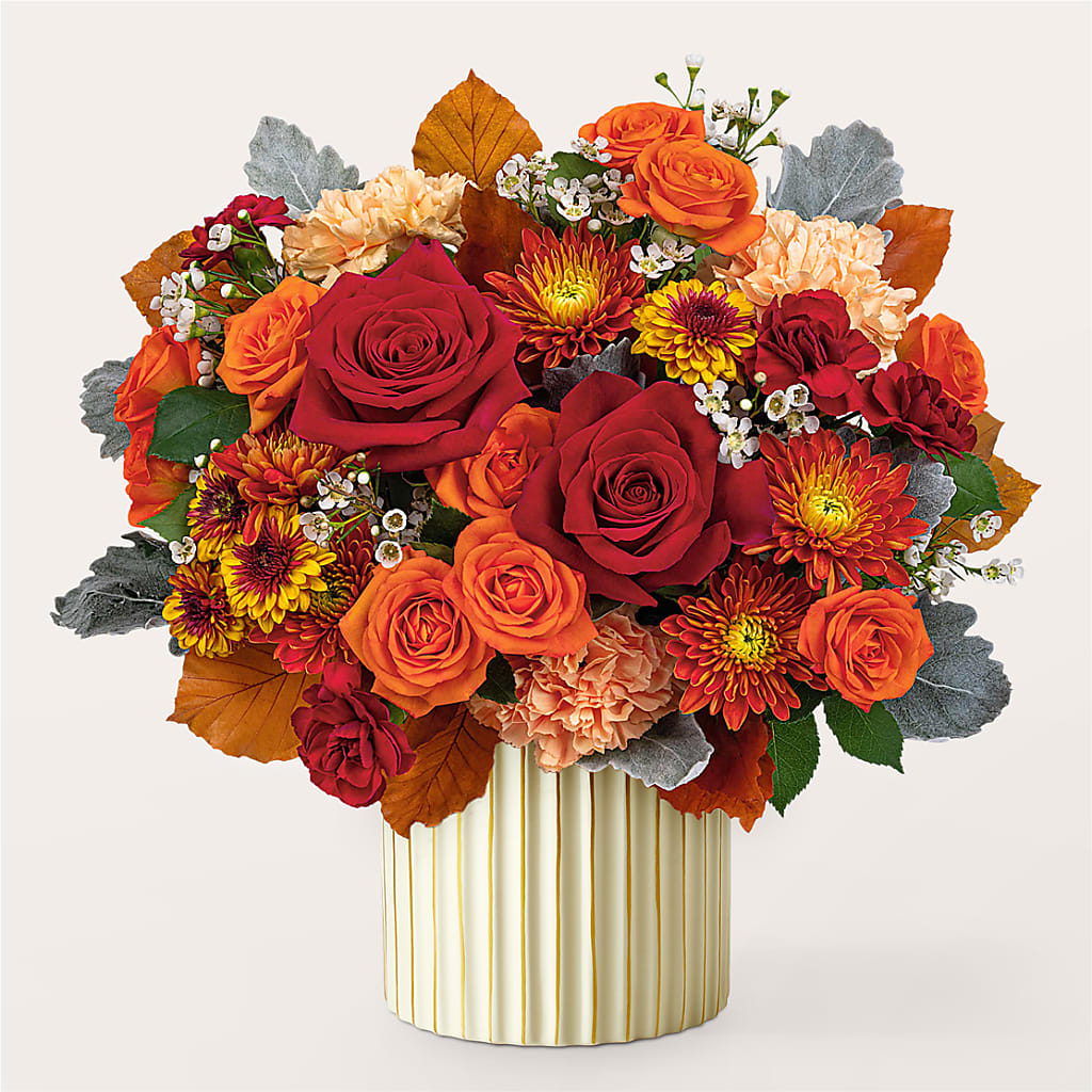 Merlot Bouquet with Ivory Vase –  Olas Flower, Bothell WA