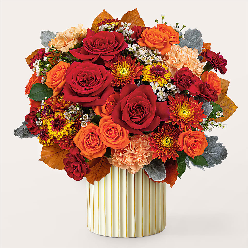 Merlot Bouquet with Ivory Vase –  Olas Flower, Bothell WA