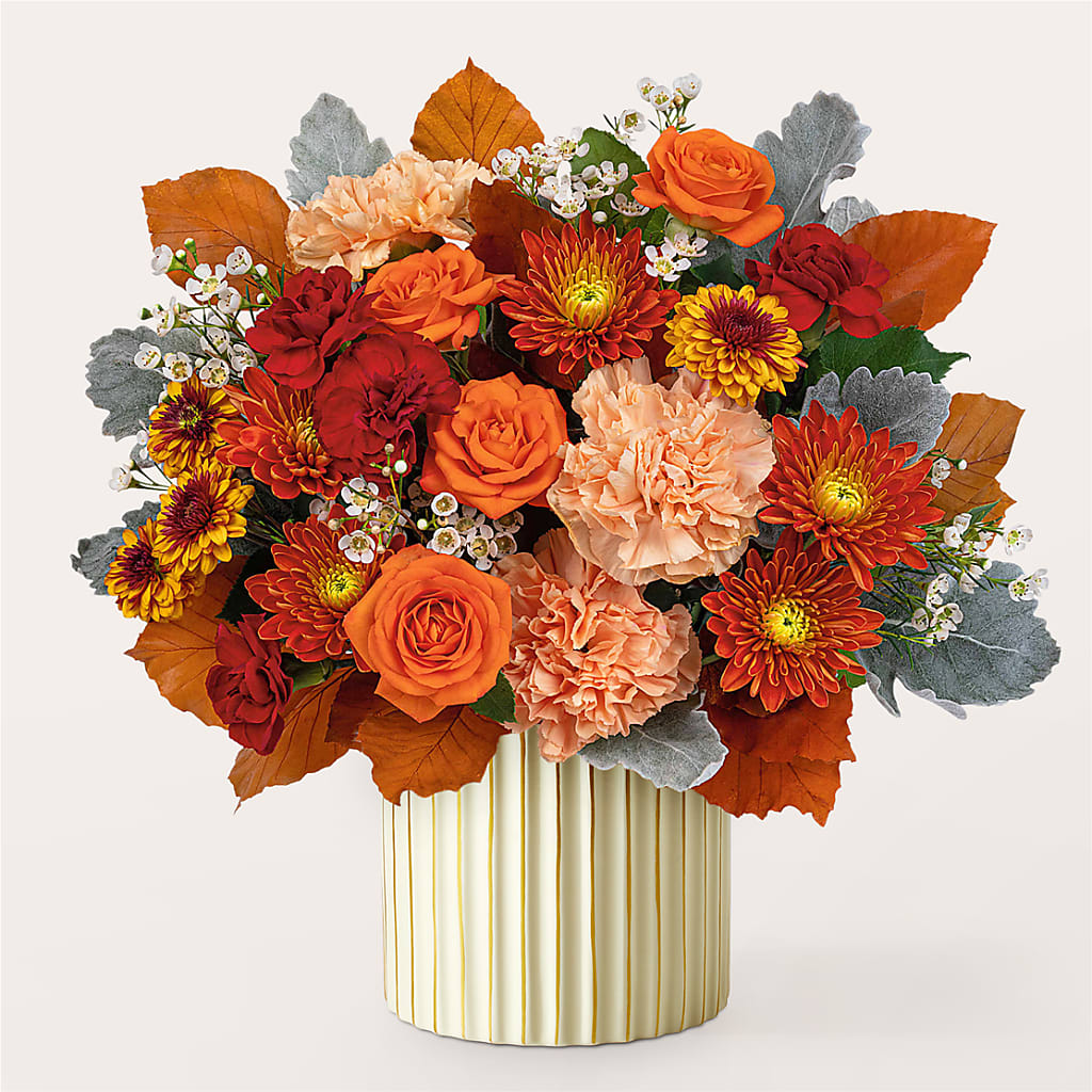 Merlot Bouquet with Ivory Vase –  Olas Flower, Bothell WA