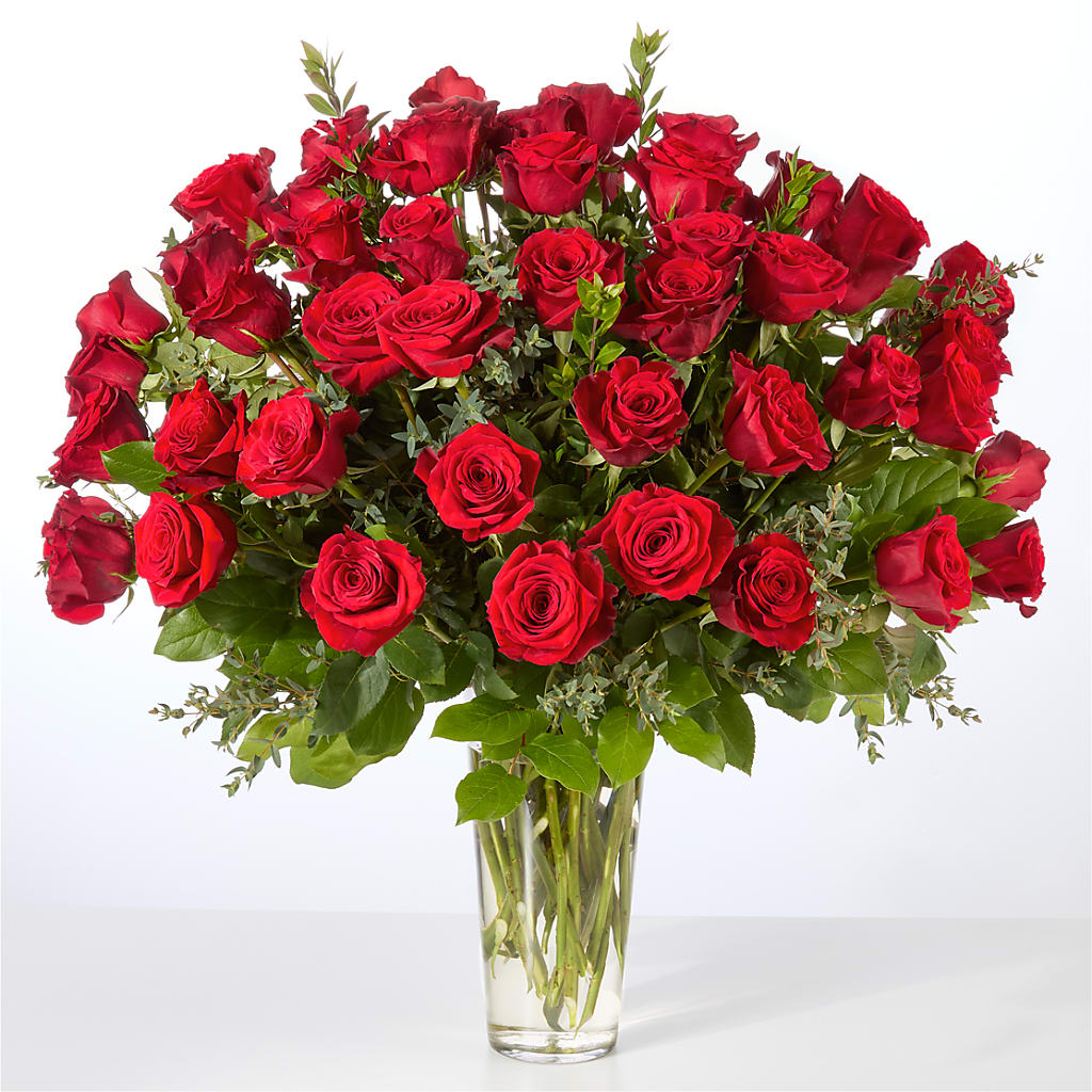 Forever Yours Fifty Stem Red Rose Bouquet –  Olas Flower, Bothell WA