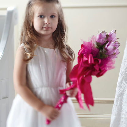 Sparkle Pink Flower Girl Bouquet –  Olas Flower, Bothell WA